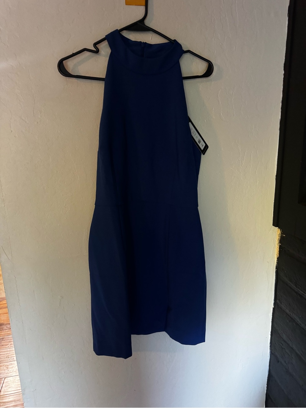 French Connection Royal Blue High-Neck Mini Dress